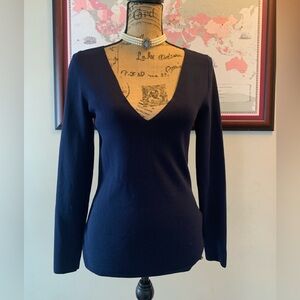 TED BAKER “Cileste” viscose blend V Neck Deep navy blue sweater size 4 VVGUC+